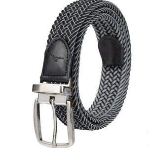 Tommy Bahama Men's Stretch Braided Reversible Belt Black Size L/XL 38-42